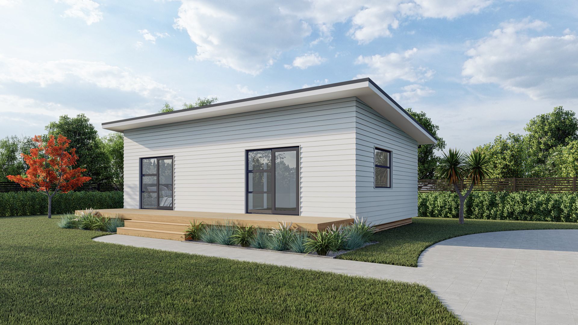 Ezyline Homes traditional house plan - transportable 2 bedroom, 1 bathroom prebuilt home
